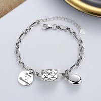 Sterling Silver Bracelets, 925 Sterling Silver, with 1.18inch extender chain, Antique finish, fashion jewelry & for woman Approx 6.3 Inch [