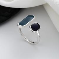 Sterling Silver Finger Ring, 925 Sterling Silver, fashion jewelry & for woman & epoxy gel, 15mm [