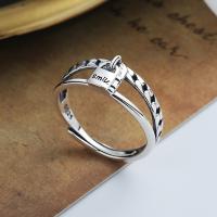 Sterling Silver Finger Ring, 925 Sterling Silver, Antique finish, fashion jewelry & for woman, 6mm [