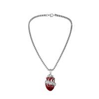 Ожерелье цинкового сплава , цинковый сплав, Сердце, ювелирные изделия моды & Мужский длина:Приблизительно 24.41 дюймовый, продается Strand