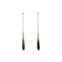 Zinc Alloy Drop Earring, fashion jewelry & for woman & enamel, golden, 70mm 