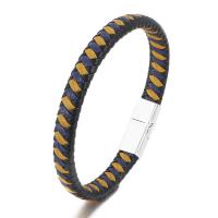 bracelet de cordon en PU , cuir PU, avec acier inoxydable 316L, pour homme, plus de couleurs à choisir cm, Vendu par PC[