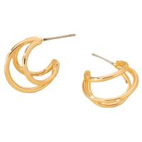Zinc Alloy Stud Earring, gold color plated, fashion jewelry & multilayer & for woman [