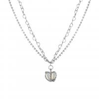collier de Stras en alliage Zinc, alliage de zinc, avec 7CM chaînes de rallonge, bijoux de mode & styles différents pour le choix & pour femme & avec strass Environ 42 cm, Vendu par PC[