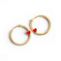 925 Sterling Silver Hoop Earring, plated, for woman, gold [