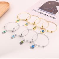 Stainless Steel Bangle, 304 Stainless Steel, with Resin, Vacuum Ion Plating, Adjustable & fashion jewelry & for woman Inner Approx 