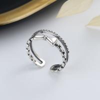 Sterling Silver Finger Ring, 925 Sterling Silver, Antique finish, fashion jewelry & for woman, 7mm [