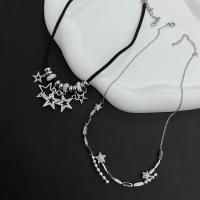 Zinklegierung Zirkonia Halskette, plattiert, Modeschmuck & verschiedene Stile für Wahl & Micro pave Zirkonia & für Frau, verkauft von PC[