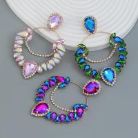 Zinc Alloy Rhinestone Drop Earring, fashion jewelry & for woman & with rhinestone 