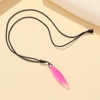 Resin Necklace, with Wax Cord, fashion jewelry & Unisex Approx 23.62 Inch [