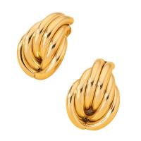 Boucle d'oreille de Clip en alliage de zinc, Placage de couleur d'or, bijoux de mode & pour femme Vendu par paire[