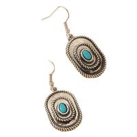 Turquoise Zinc Alloy Earring, with turquoise, silver color plated, fashion jewelry & for woman, green [