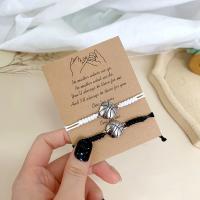Mode créer Bracelets cordon de cire, alliage de zinc, avec corde de cire, fait à la main, 2 pièces & bijoux de mode & styles différents pour le choix & pour femme Environ 16-28 cm, Vendu par fixé[