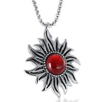 Stainless Steel Jewelry Necklace, 316L Stainless Steel, Sun, Vacuum Ion Plating, vintage & fashion jewelry & for man Approx 60 cm [