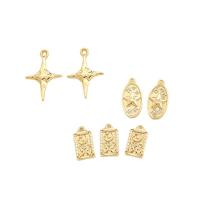 Cubic Zirconia Micro Pave Brass Pendant, with Cubic Zirconia, real gold plated, DIY, golden [