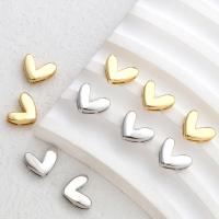 Colgantes de corazón de latón, metal, chapado en oro real, Bricolaje, más colores para la opción, 9x11mm, Vendido por UD[