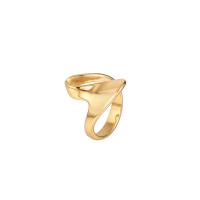 Титан Сталь палец кольцо, титан, 18K позолоченный, разный размер для выбора & Женский, размер:5-8, продается PC[