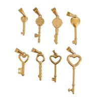 Титана подвески, титан, Ключ, плакирован золотом, DIY & разные стили для выбора, продается PC[