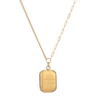 Titanium Steel Jewelry Necklace, with 2inch extender chain, Geometrical Pattern, 18K gold plated, with letter pattern & for woman Approx 15.7 Inch [
