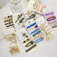 Hair Barrettes, Zinc Alloy, with Plastic Pearl & for woman & with rhinestone 