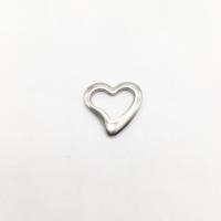 pendentifs de cœur en inox , Acier inoxydable 304, coeur, poli, DIY, couleur originale, 15mm, Vendu par PC