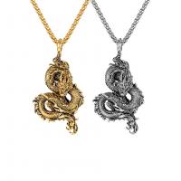 Titanium Steel Jewelry Necklace, Dragon, fashion jewelry & for man 60mm Approx 45 cm [