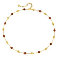 Gemstone Necklaces, Brass, with Natural Stone, with 6cm extender chain, 18K gold plated, fashion jewelry & for woman Approx 39 cm 