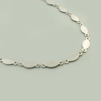 Stainless Steel Chain Jewelry, 304 Stainless Steel, Flat Oval, Vacuum Ion Plating, DIY [