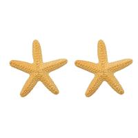 Zinc Alloy Stud Earring, Starfish, gold color plated, fashion jewelry & for woman, golden 