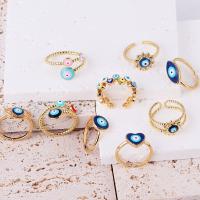 Evil Eye Jewelry Finger Ring, Brass, plated & for woman & enamel 