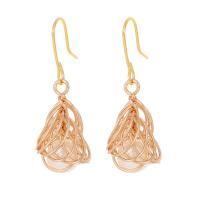 Brass Drop Earring, with Plastic Pearl, gold color plated, fashion jewelry & for woman, golden 