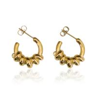 Boucles d'oreilles en acier titane, Placage de couleur d'or, bijoux de mode & pour femme Vendu par paire[
