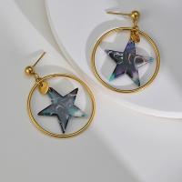 Resin Drop Earring, 304 Stainless Steel, with Resin, Vacuum Ion Plating, fashion jewelry & for woman [