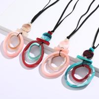 Acrylic Necklace, with Velveteen, fashion jewelry & for woman Approx 127 cm [