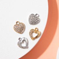 Colgantes de Aleación de Zinc en Forma de Corazón, diferentes estilos para la opción & con diamantes de imitación, más colores para la opción, 10PCs/Bolsa, Vendido por Bolsa[