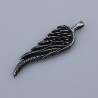 Stainless Steel Feather Pendant, 304 Stainless Steel, anoint, fashion jewelry & Unisex, 64mm 