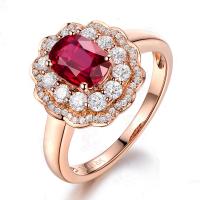 Латунное кольцо с стразами, Латунь, 18K позолоченный, ювелирные изделия моды & Женский & со стразами, под розовое золото, продается PC[