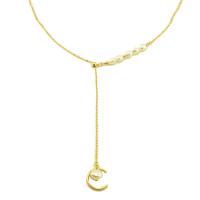 Ожерелье из пресноводных жемчуг на латунной цепочке, Латунь, с Пресноводные жемчуги, плакированный настоящим золотом, ювелирные изделия моды & Женский, Золотой, длина:56 см, продается PC[