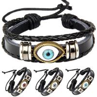 PU Leather Cord Bracelets, with Resin & Zinc Alloy, handmade, fashion jewelry & Unisex cm [