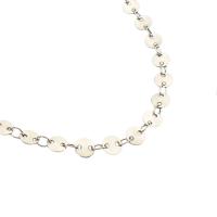 Stainless Steel Chain Jewelry, 304 Stainless Steel, Flat Round, Vacuum Ion Plating, DIY [