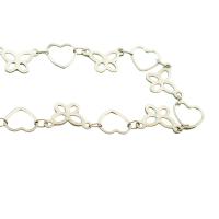 Stainless Steel Chain Jewelry, 304 Stainless Steel, Heart, Vacuum Ion Plating, DIY & hollow 