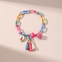 Fashion Jewelry Anklet, Acrylic, handmade, for woman, multi-colored Approx 27.7 cm [