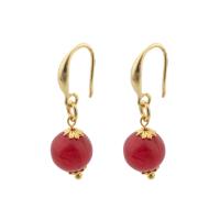Brass Drop Earring, with Plastic, high quality gold color plated, fashion jewelry & for woman 