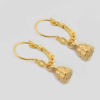 Brass Lever Back Earring, Lotus Seedpod, high quality gold color plated, fashion jewelry & for woman [