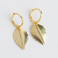 925 Sterling Silver Lever Back Earring, Leaf, handmade, for woman 