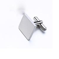 Stainless Steel Cufflink, 304 Stainless Steel, Square, for man, original color, 17mm [