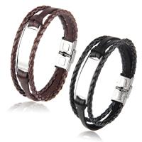 PU Leather Cord Bracelets, with 304 Stainless Steel, handmade, fashion jewelry & Unisex cm 