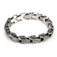 Stainless Steel Chain Bracelets, 316L Stainless Steel, Vacuum Ion Plating, fashion jewelry & Unisex & blacken cm [