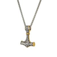 Edelstahl Schmuck Halskette, 316 L Edelstahl, Thors Hammer, Vakuum-Ionen-Beschichtung, Modeschmuck & poliert & unisex, keine, Länge:60 cm, verkauft von PC[