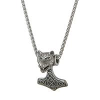 Stainless Steel Jewelry Necklace, 316L Stainless Steel, Wolf, polished, fashion jewelry & Unisex & blacken, silver color cm [